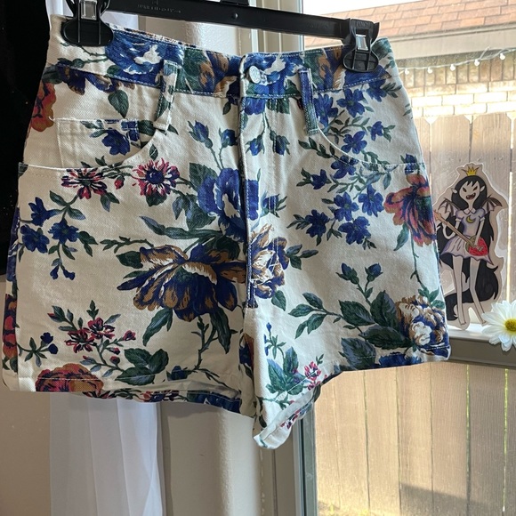 90s Vintage Breaker jeans sportswear floral high waist shorts - Picture 7 of 17